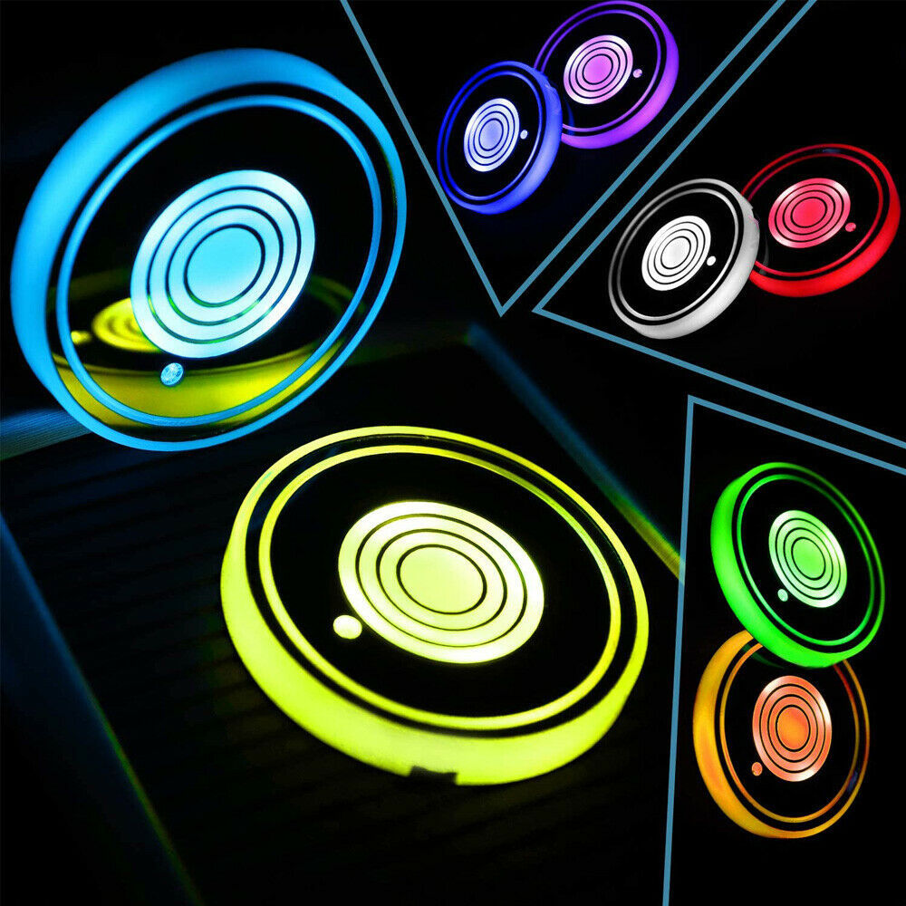 Voltify LED car coaster with ambient glow and circular light pattern