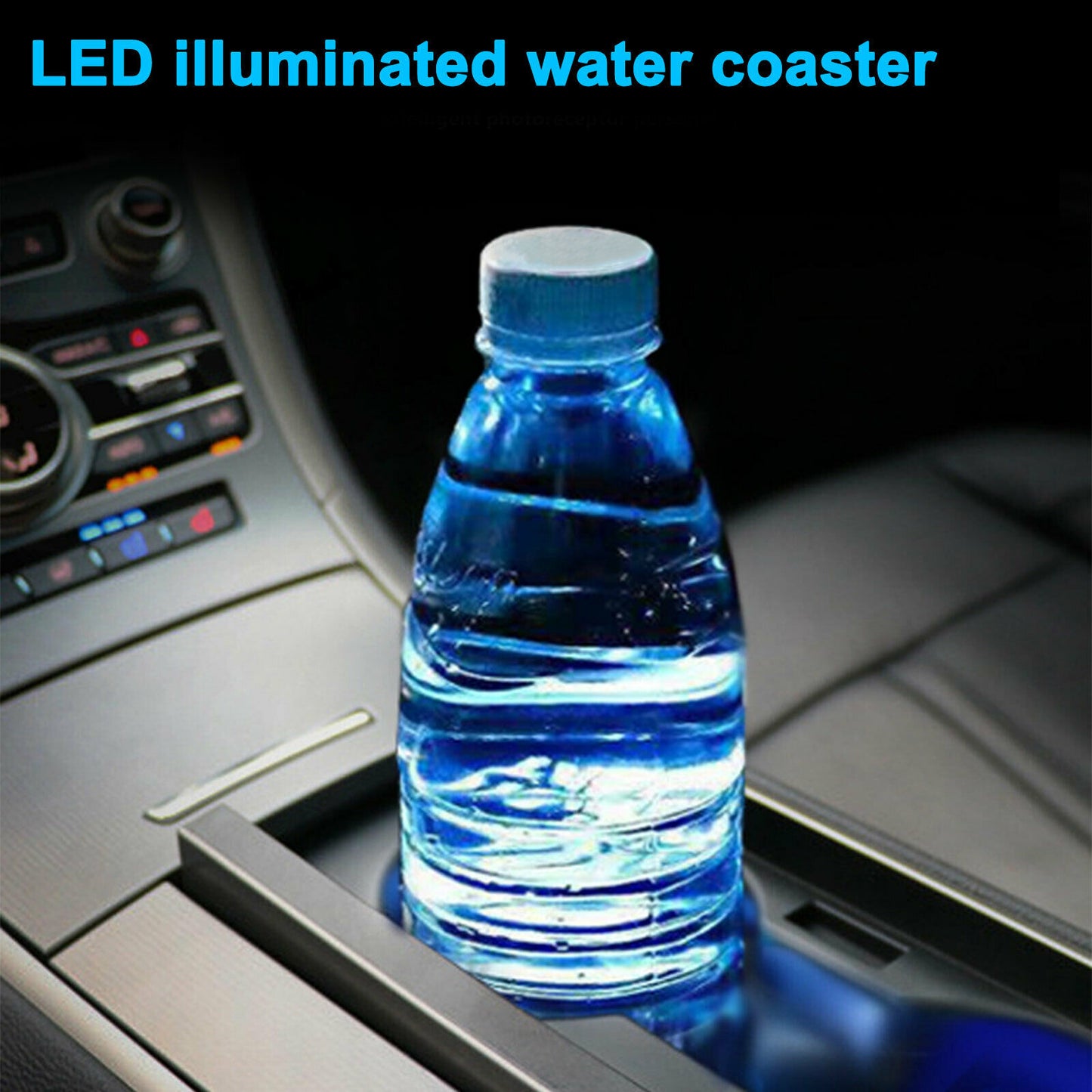 Voltify LED car coaster with ambient glow and circular light pattern