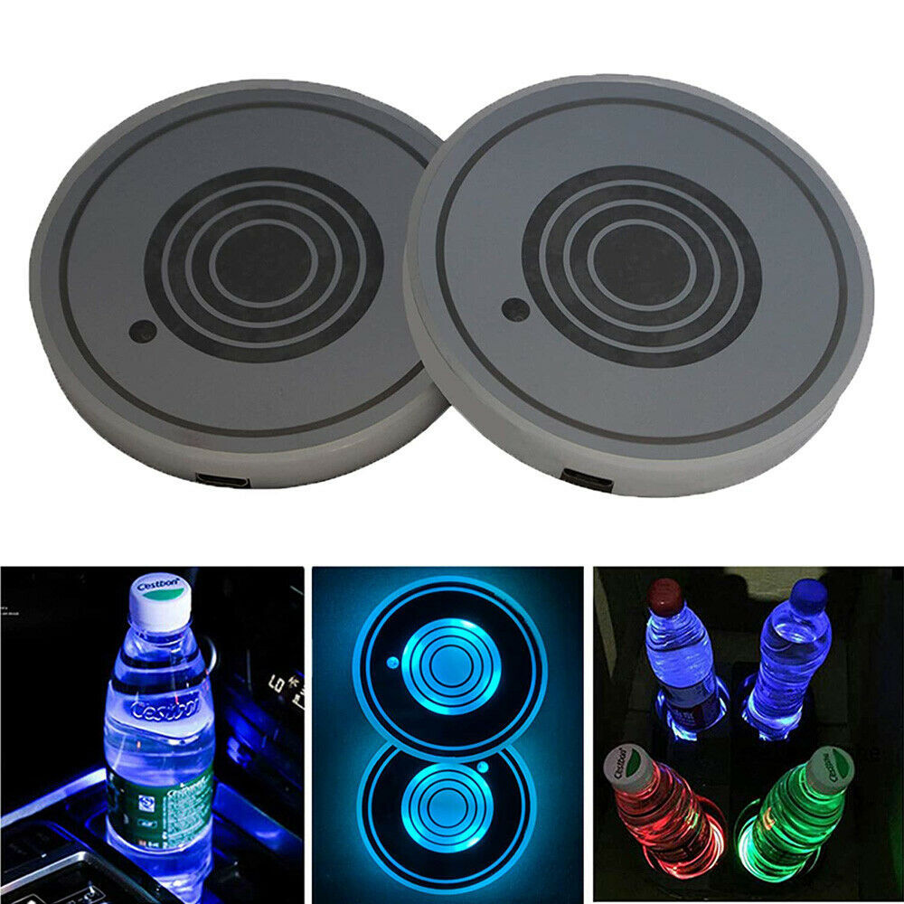 Voltify LED car coaster with ambient glow and circular light pattern