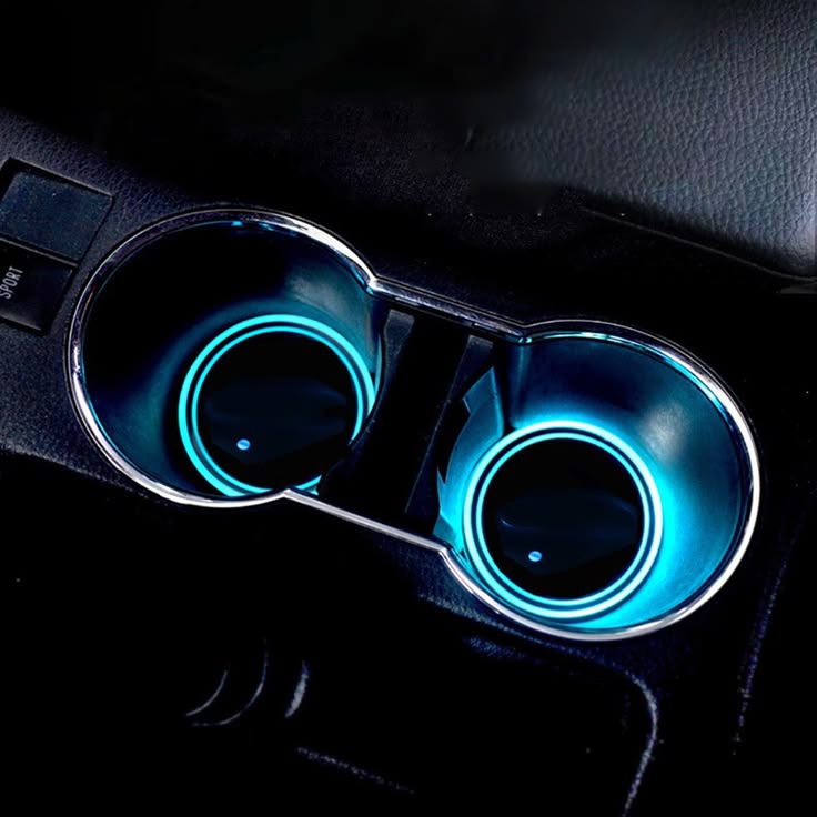 Voltify LED car coasters with ambient glow in vehicle cup holders