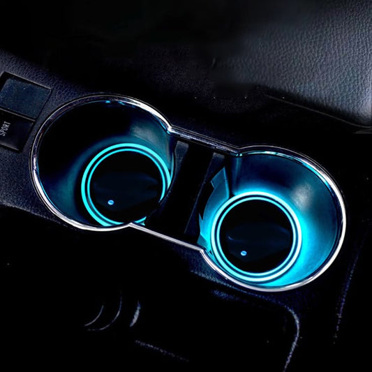 Voltify LED car coasters with ambient glow in vehicle cup holders